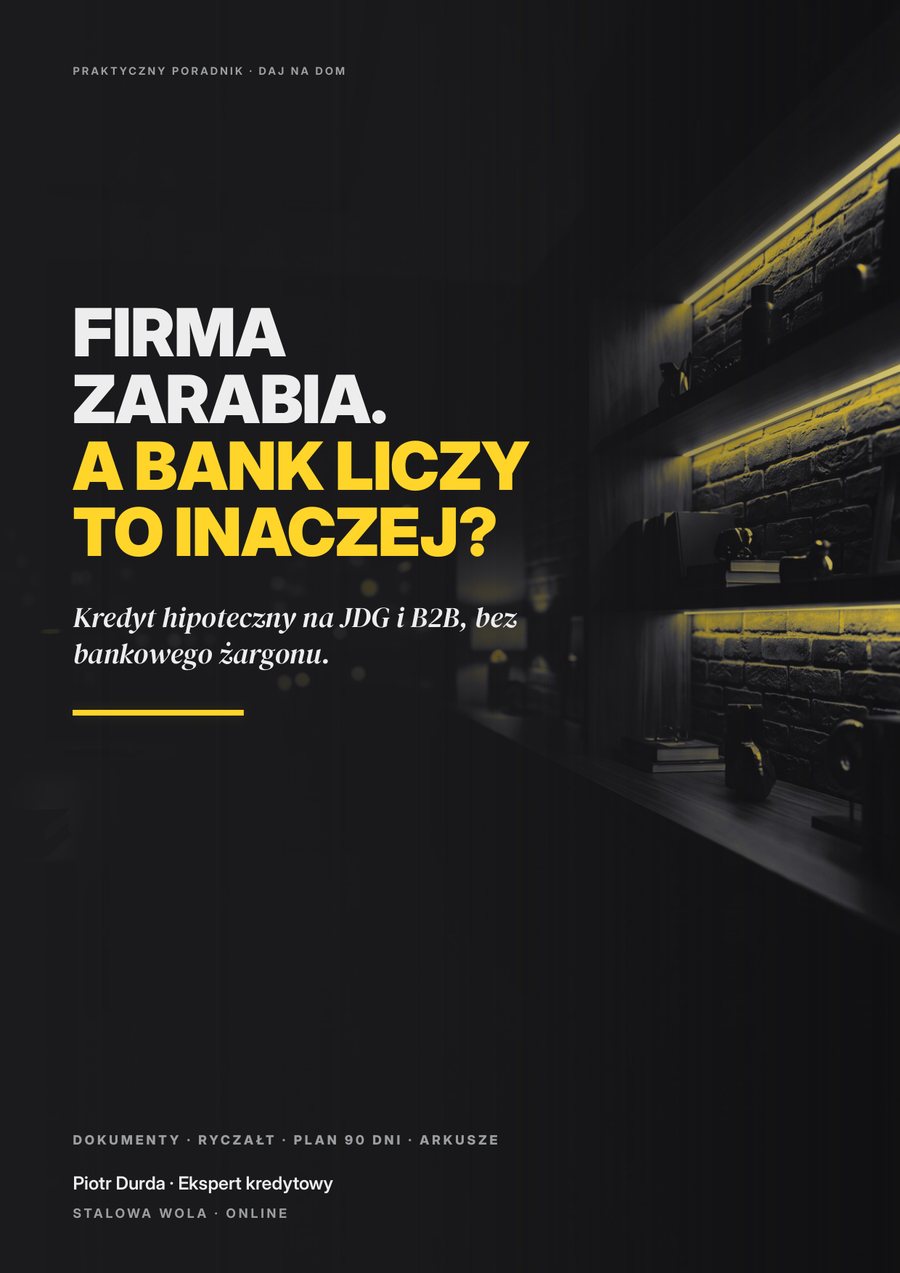 Okładka poradnika: Firma zarabia. A bank liczy to inaczej?