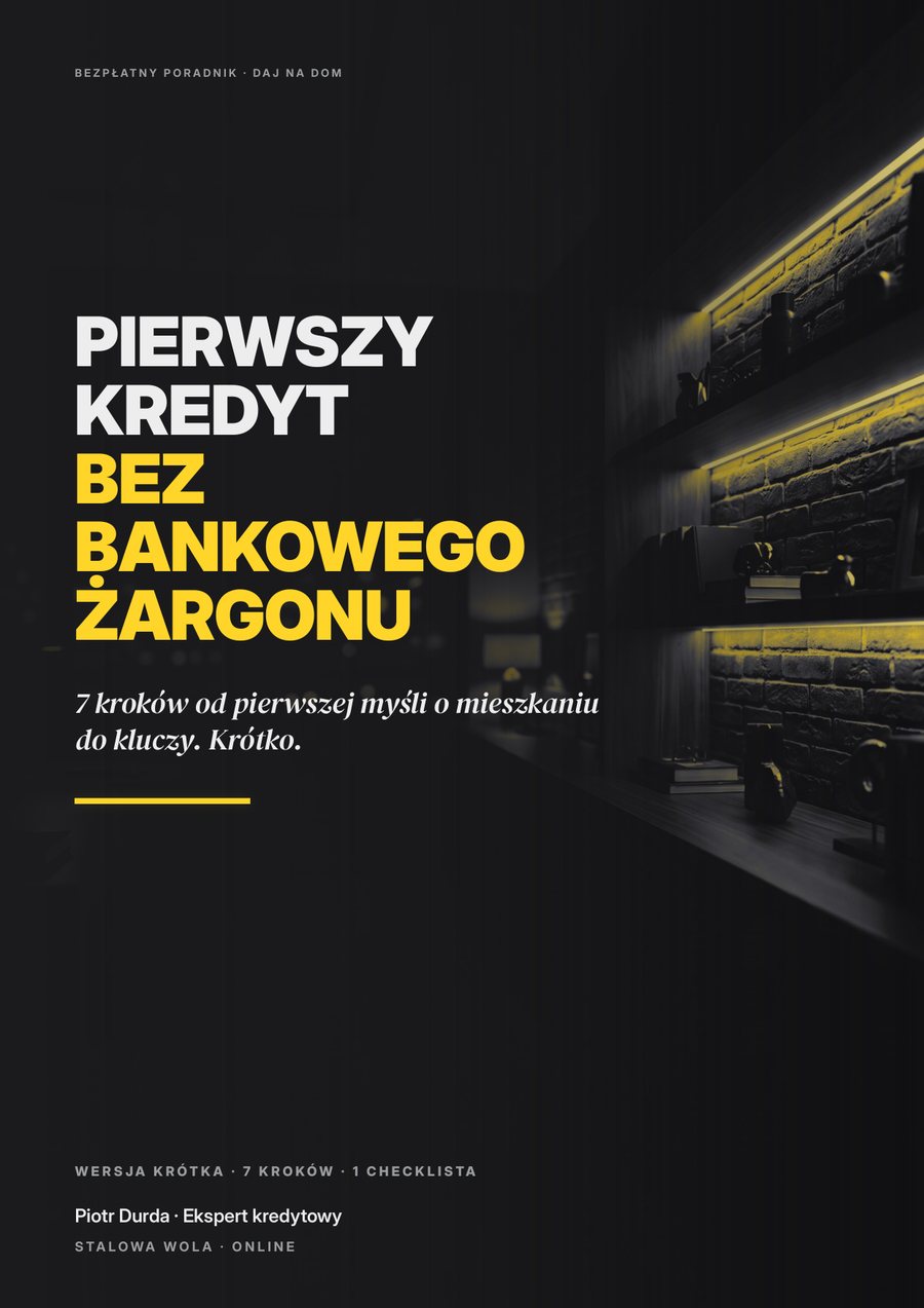 Okładka poradnika: Pierwszy kredyt bez bankowego żargonu